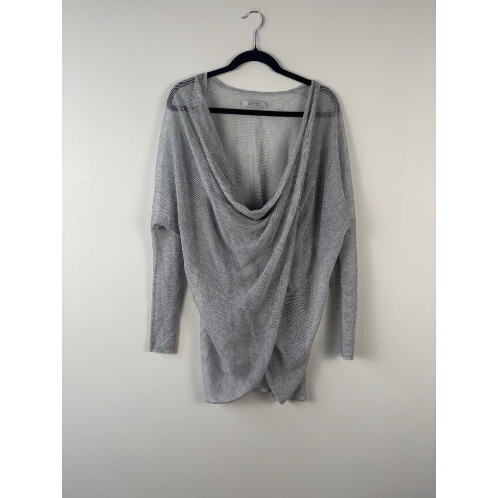 AllSaints Size 6 (Small) Womens Gray Wrap Sweater - EUC